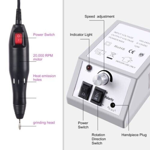 PROFESSIONAL ELECTRIC NAIL FILE DRILL Manicure Tool Pedicure Machine Set kit