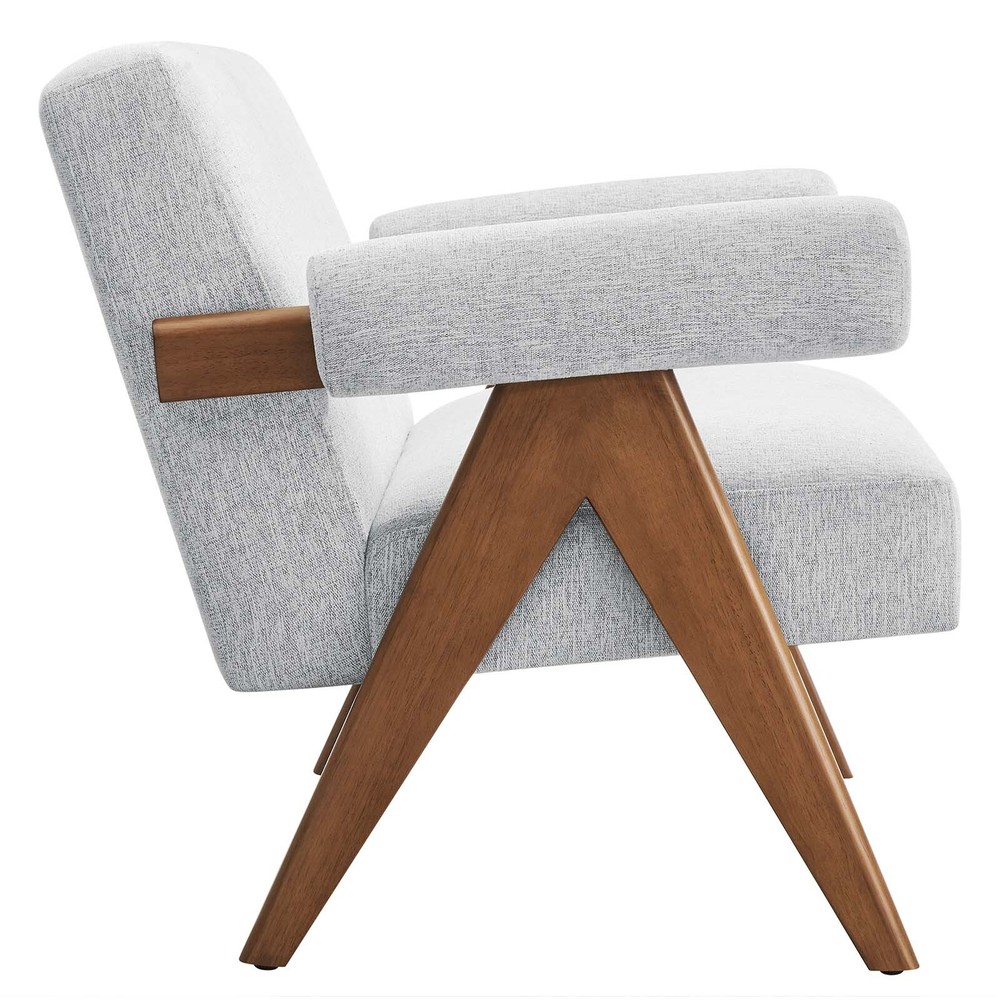 Modway Lyra Fabric Loveseat in Light Gray Fabric