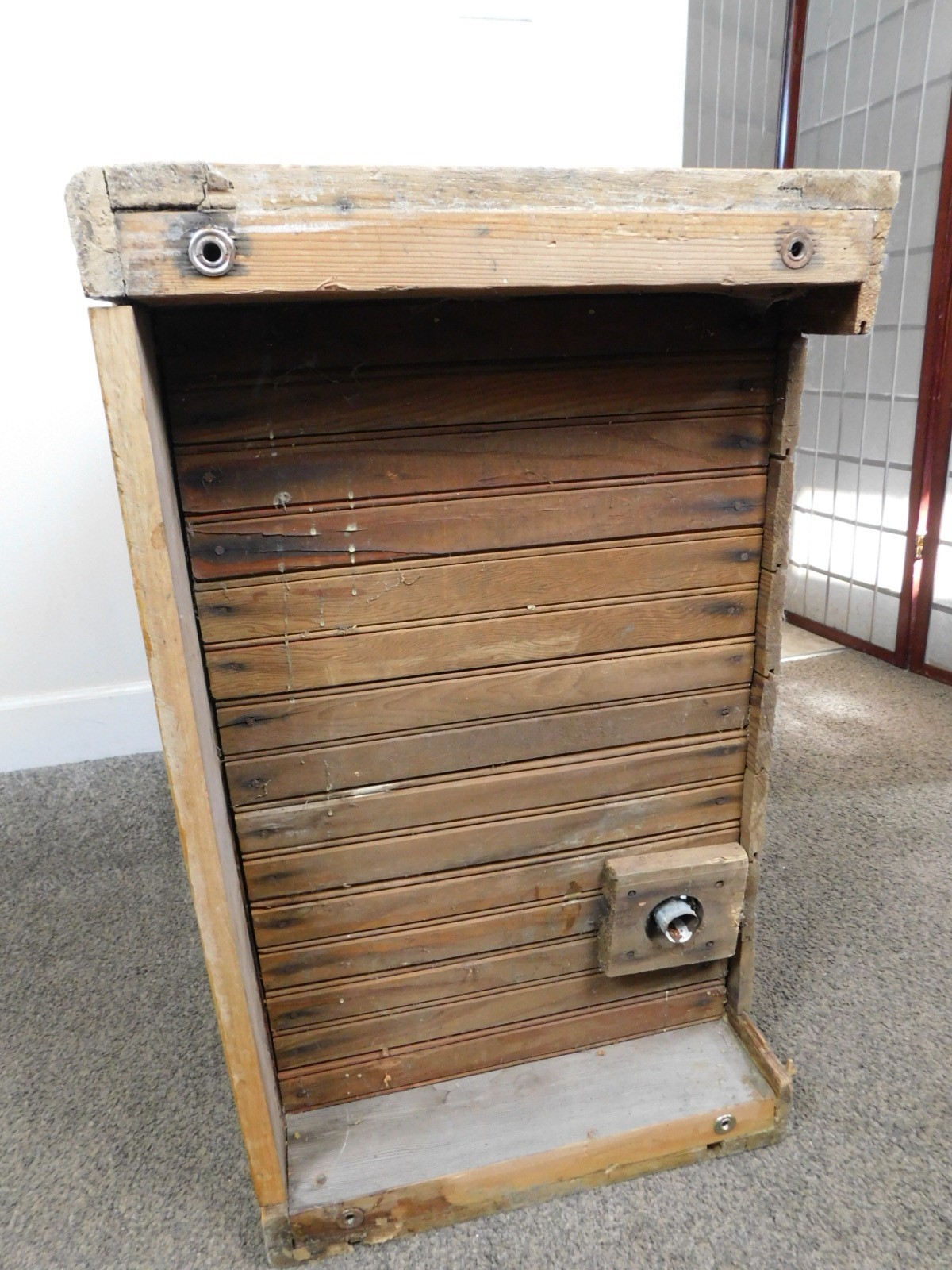 Antique REAL DEAL c1915 ALL Original Oak Ice Box Bar Counter Refrigerator VG HOT