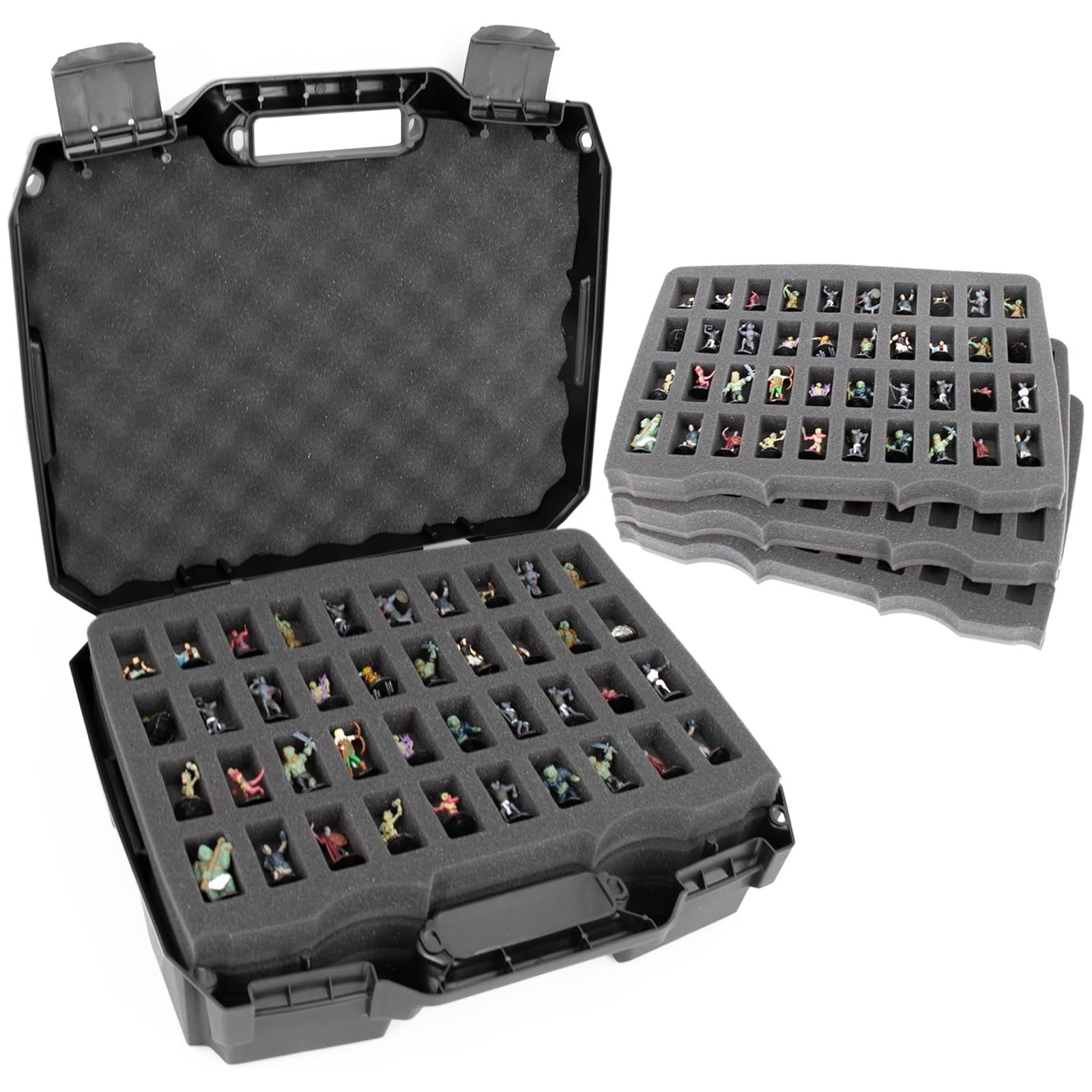 CASEMATIX Miniature Carrying Case – Hard Shell Warhammer DnD Storage 120pcs