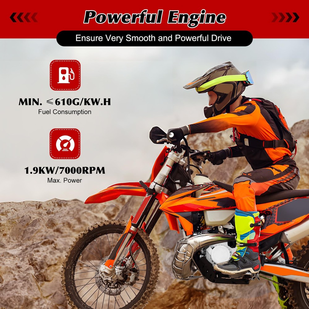 49CC 2-Stroke Single Cylinder Engine Pull Start Kit with Fuel Tank for ATV