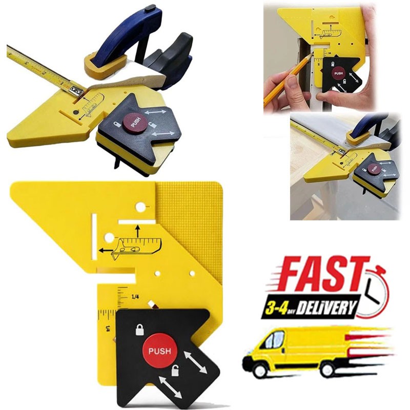 Multifunctional Trim Carpentry Aid, Precision Measuring & Miter Marking Tool