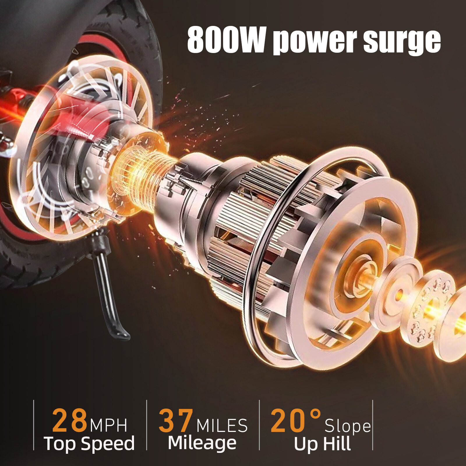 Electric Scooter 48v 800W For Adult 10"Off Road Fat Tires Fast Speed USA MAX vV