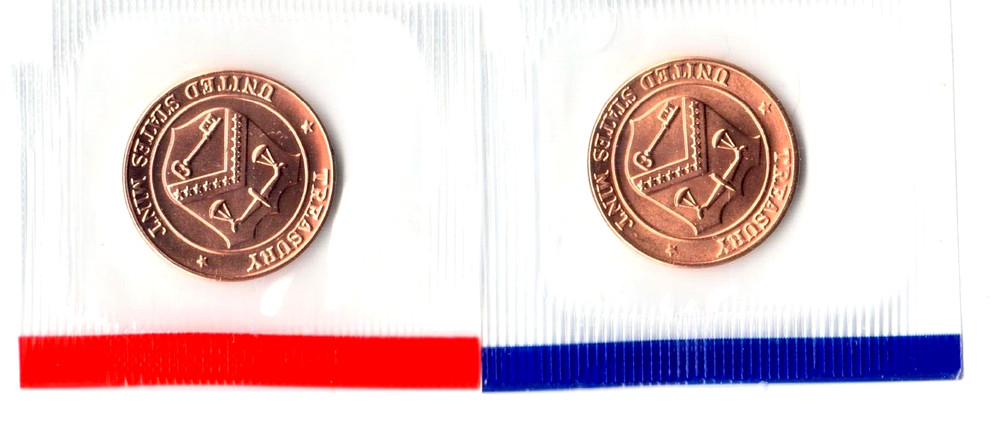 1994 P & D US TREASURY BRASS MINT TOKEN SET IN MINT CELLO