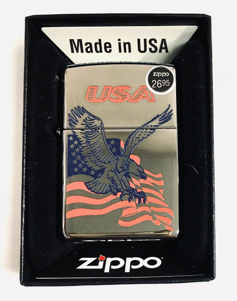 Zippo Lighter 250 USA Eagle Flag Laser Lettering Pattern Windproof Zippo