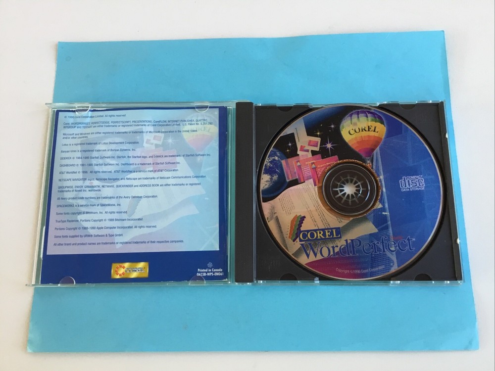 Corel Word Perfect Suite CD-Rom Windows 95