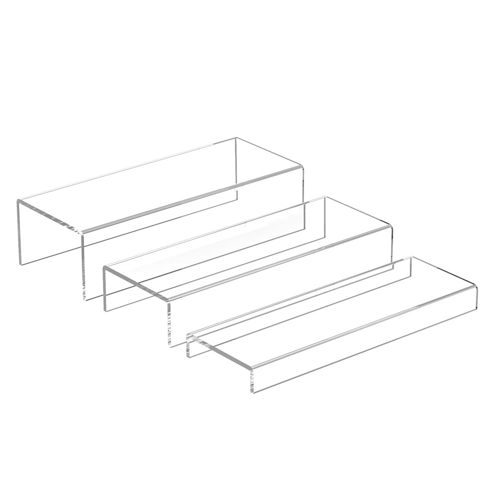 Rectangular Acrylic Display Risers Stands 3pcs, Dessert Table Display Rack, C...