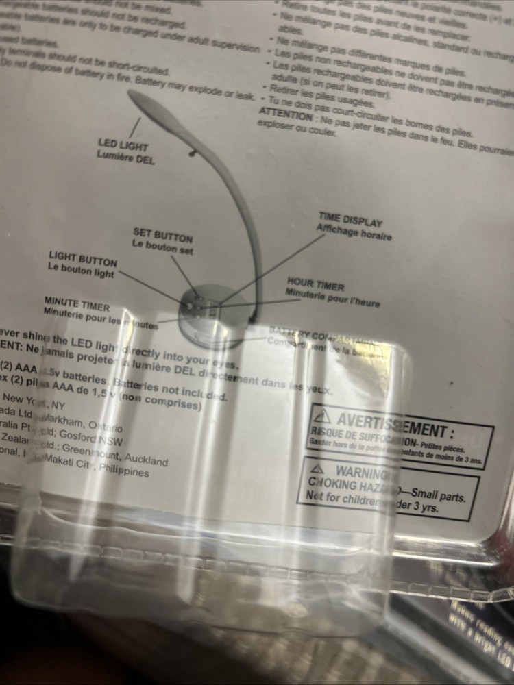 4 X Electronic LED Book E-Reader Clip On Reading Light Lamp with Timer Lies Flat