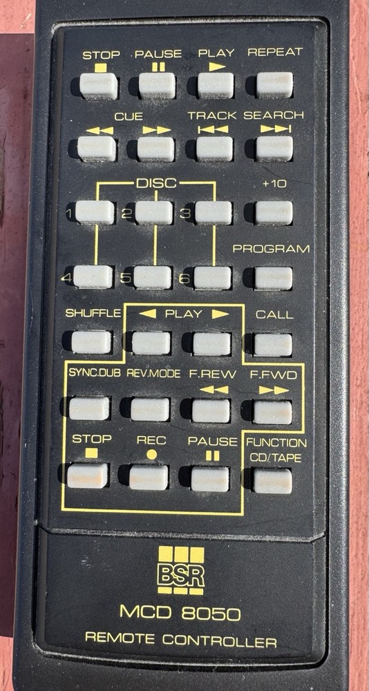 BSR MCD-8050 Remote Control for CD Player Cassette Deck Combo