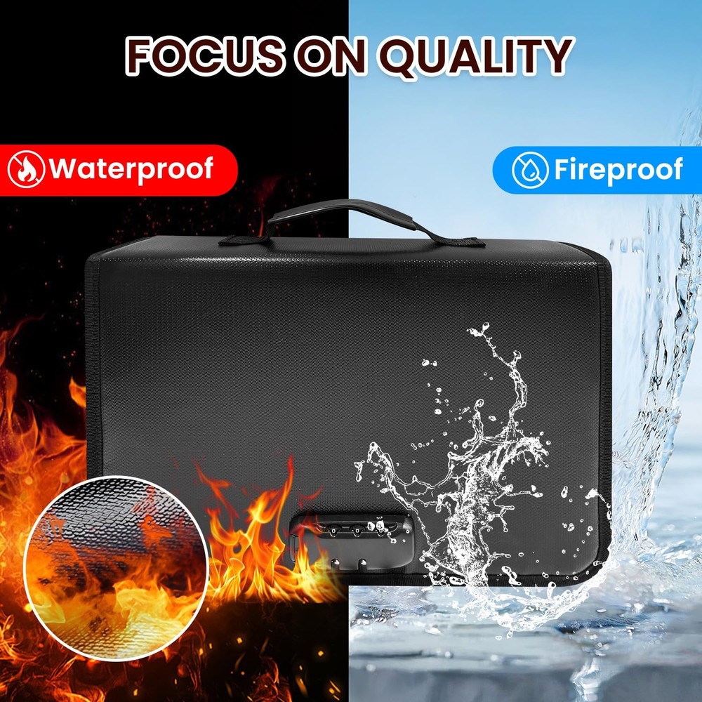 150 Position Key Organizer with Combination Lock, Waterproof Fireproof Zipper...