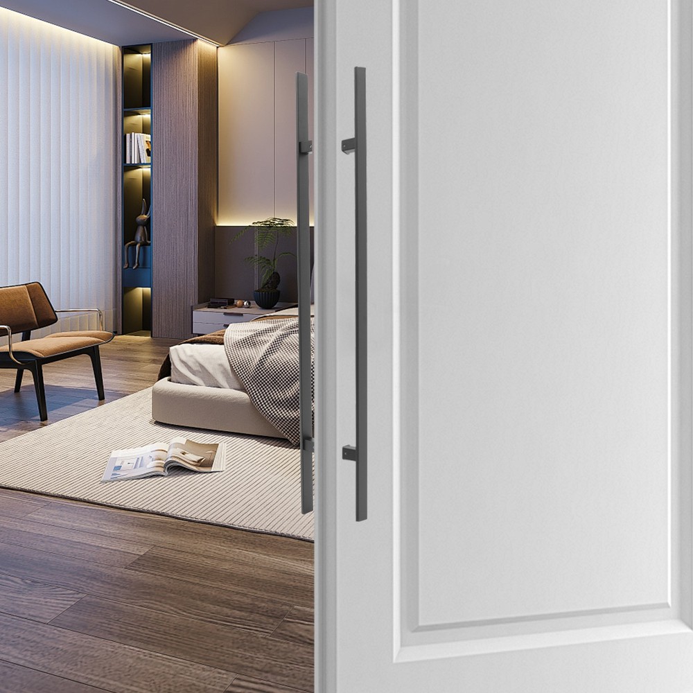 Stainless Steel Double Sided Push Pull Door Handle, H-shaped Door Pull Handle