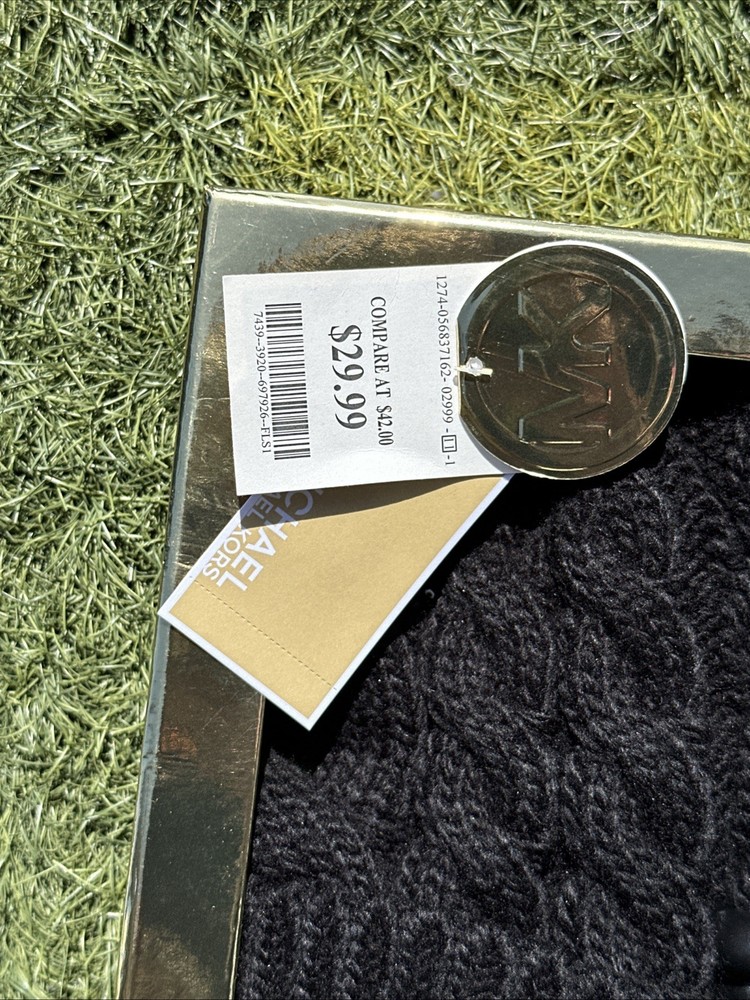 Michael Kors Hat & Scarf Boxed Set Cable Knit Black
