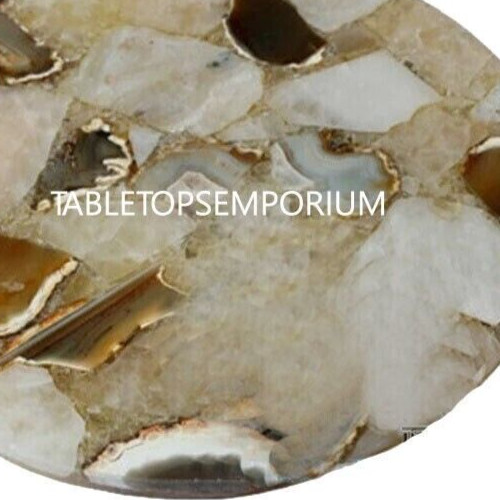 18" Agate Stone Round Tabletop, Natural Coffee Table, Home Decor