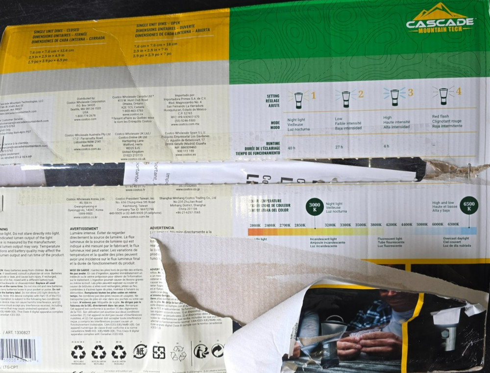 Cascade Mountain Tech Collapsible Bright LED Lantern 2 pack with 4 Light Modes