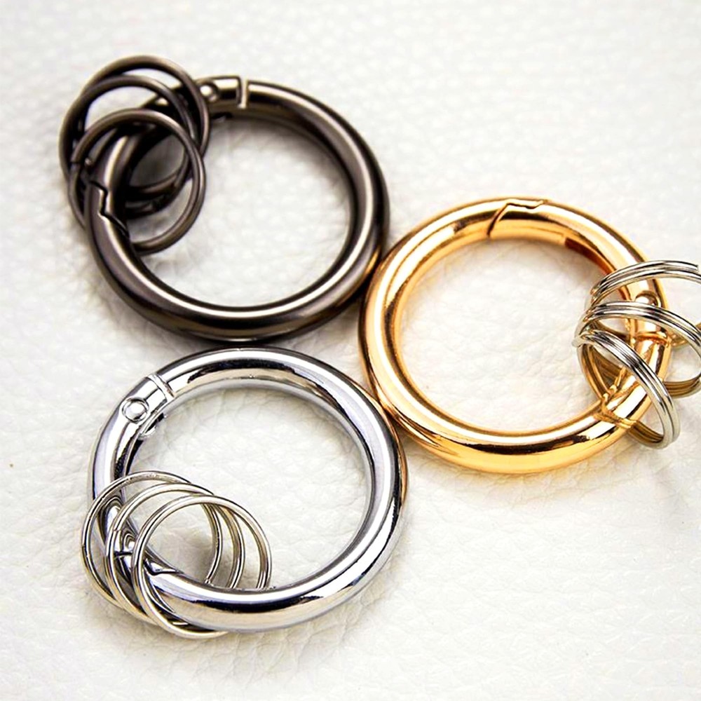 Keychain Trigger Buckle Kit Spring O Ring Round Circle Carabiner Hooks Clip, ...