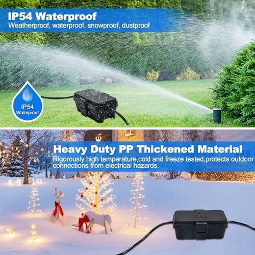 Weatherproof Electrical Connection Box(Inner 5.5 x 3 x Small Black