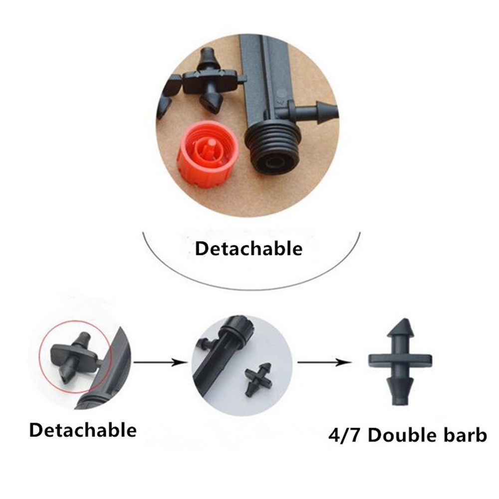 50Pack Adjustable Water Flow Irrigation Dripper Nozzle Stake Emitter Drip opt