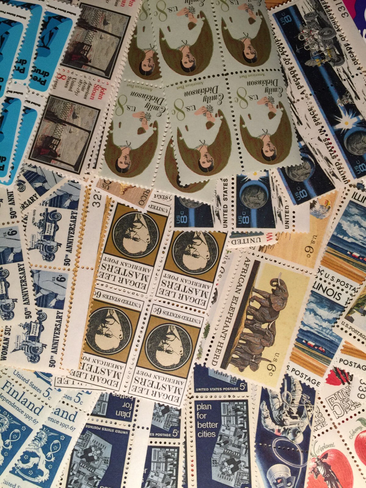 USA,VINTAGE,MID-CENTURY,MINT,UNUSED,LOT OF 40+ ALL DIFFERENT STAMPS, COLLECTION