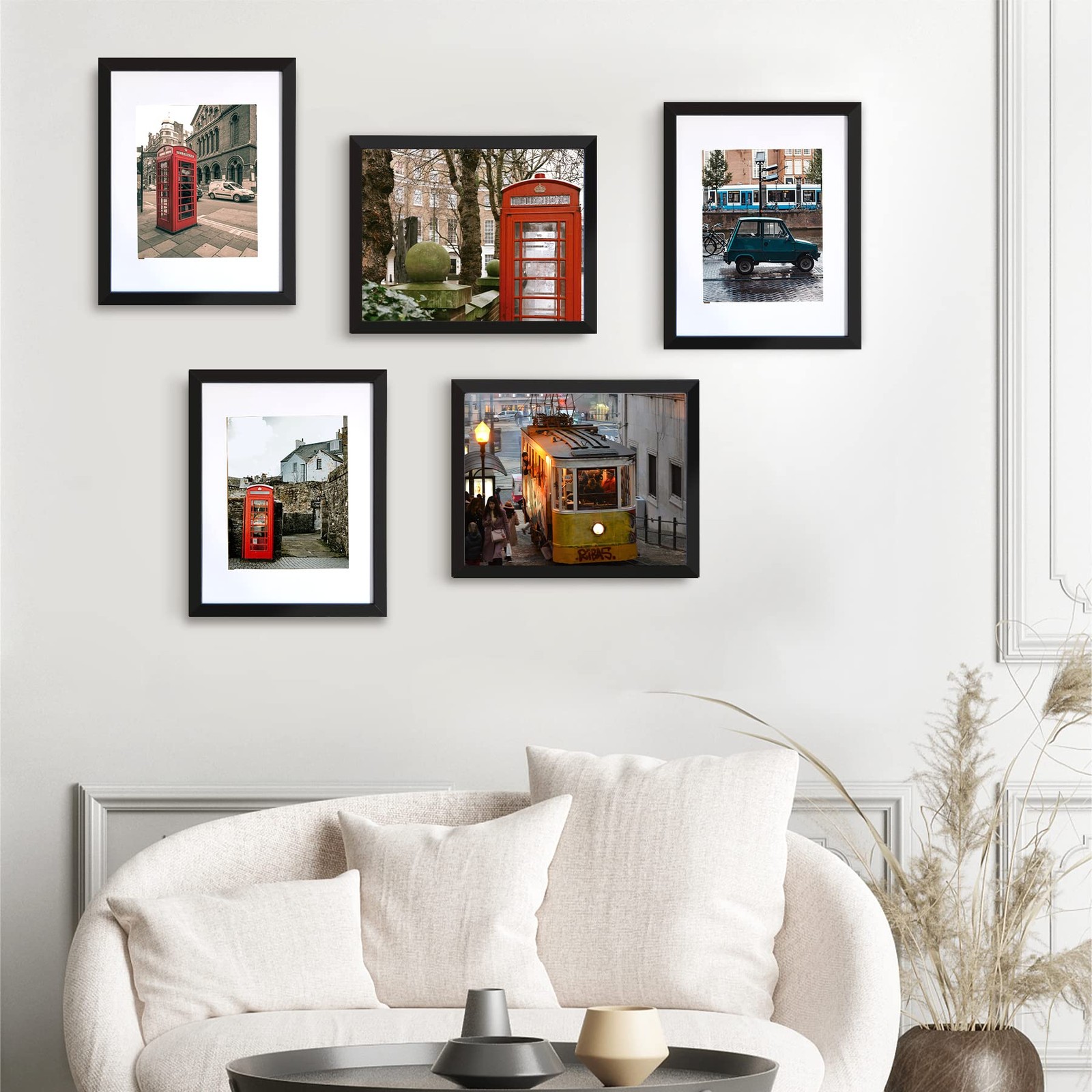 11x14 Picture Frame Black Set of 6, Display Pictures 8x10 with Mat or 11x14 w...