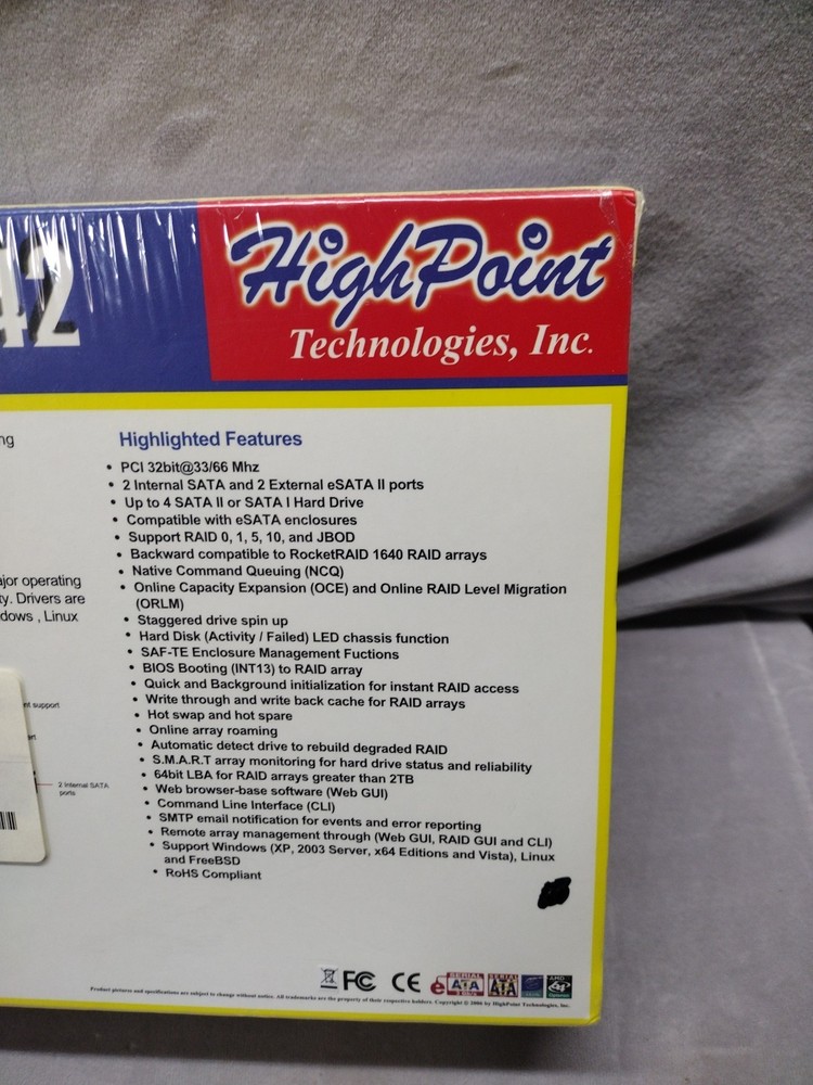 HighPoint Technologies RocketRAID 1522A 2 External Controller. Sealed