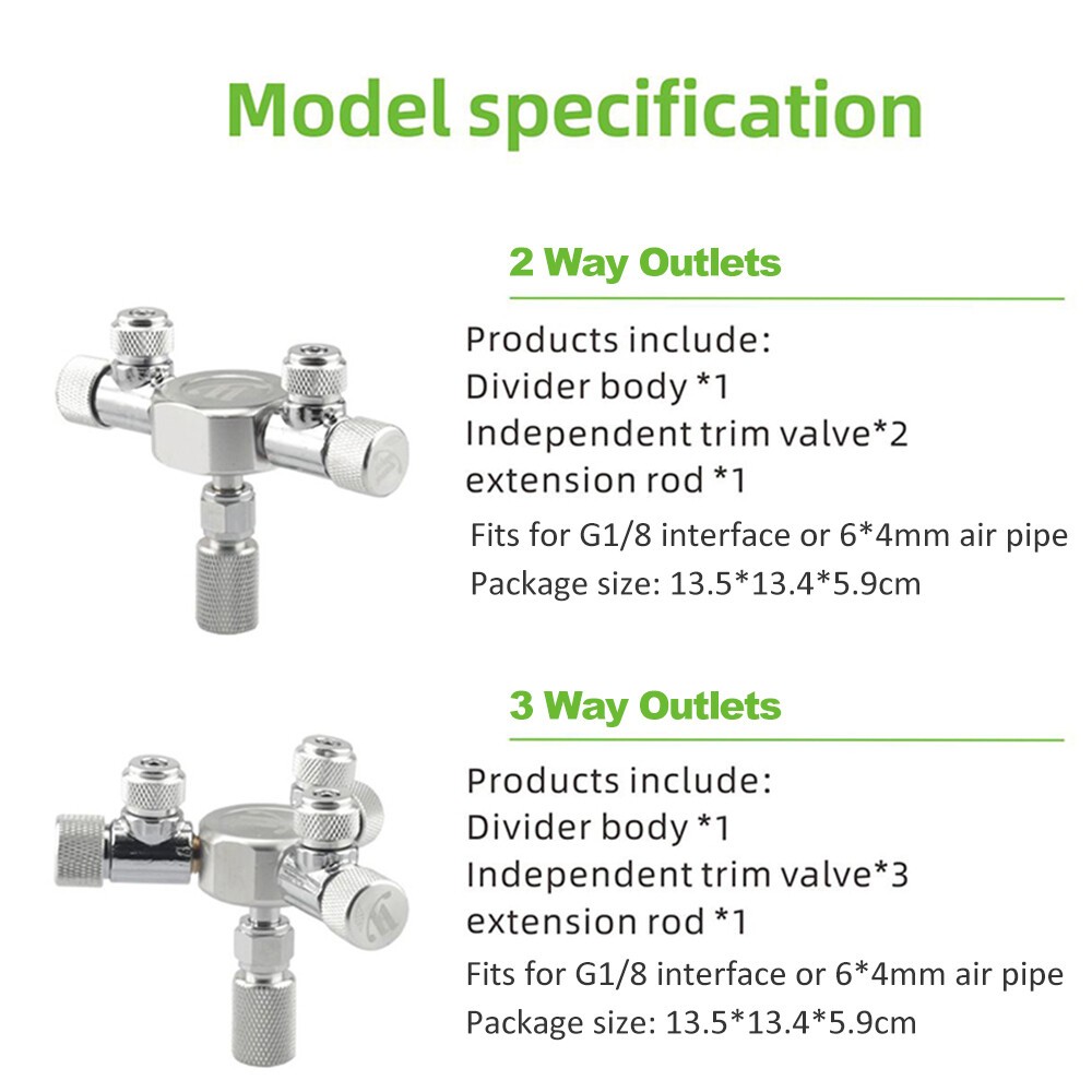 Aluminum Alloy CO2 Distributor With G1/8 Interface For Fish Tank Systems