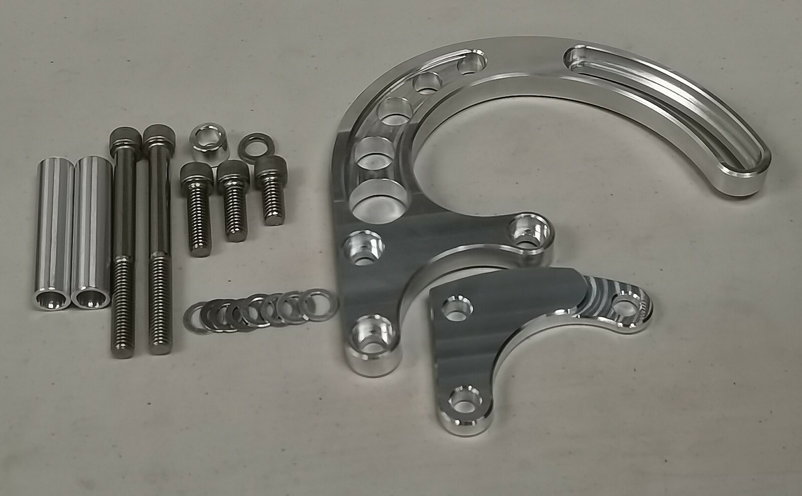 SBC Small Block Chevy Power Steering Bracket Long Water Pump Saginaw EWP 327 350