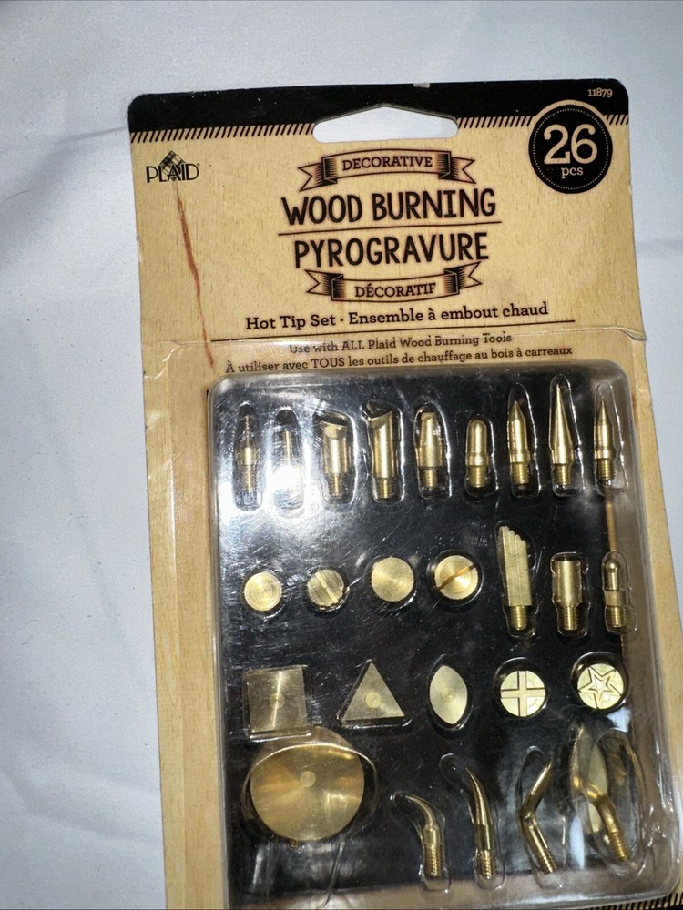 Plaid Decorative WOOD Burning Hot Tool Interchangeable Tip Set 26 PC