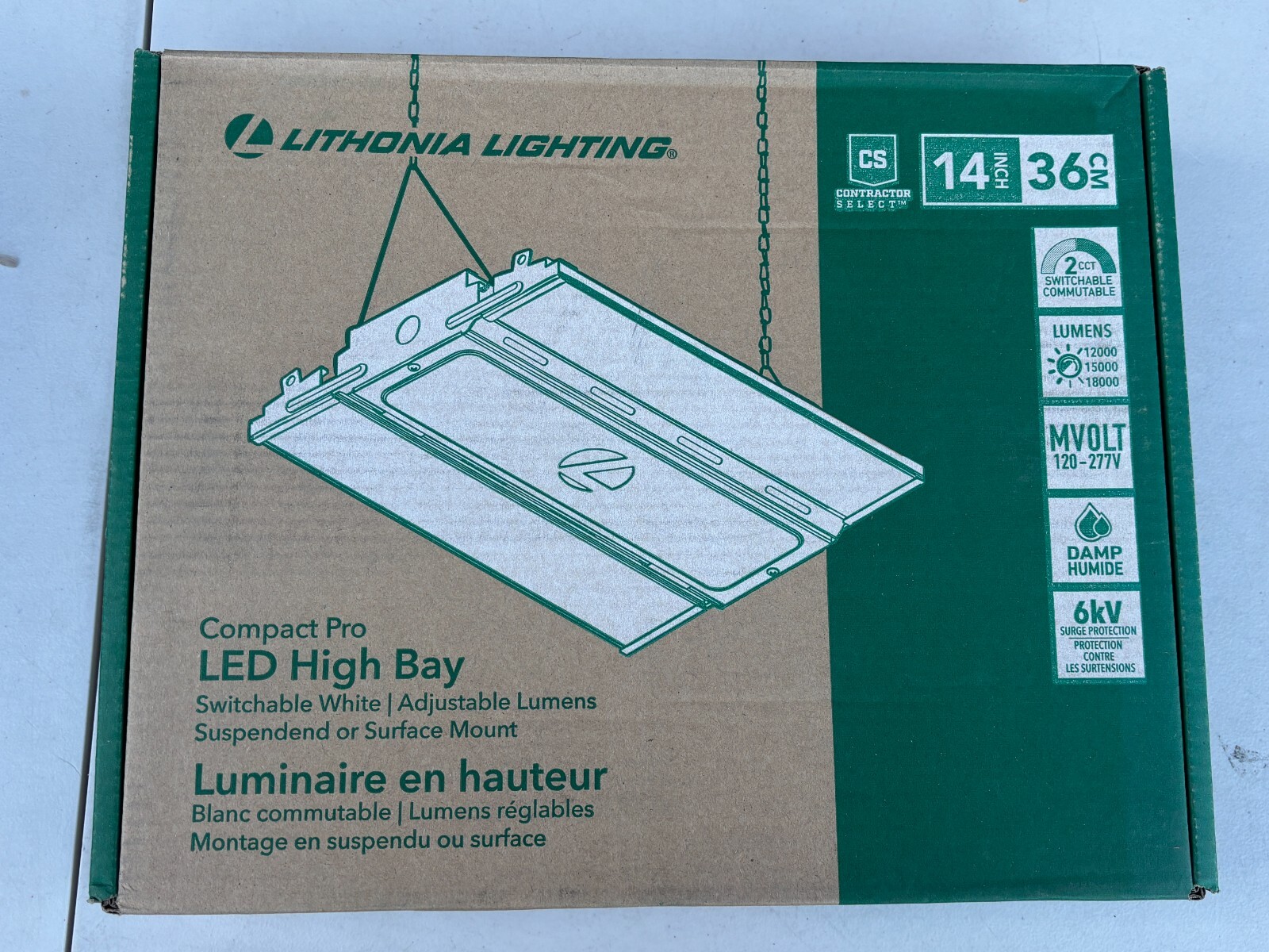 15.27-in x 11.5-in 1-Light 18000-Lumen Adjustable-Lumen 5000 K High Bay White
