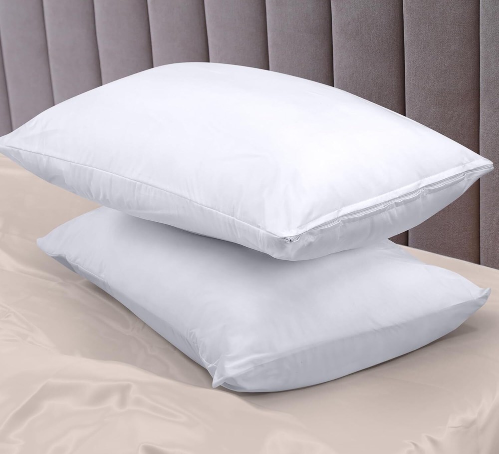 Utopia Bedding Waterproof Pillow Protector Zippered (2 Pack) Standard – Bed