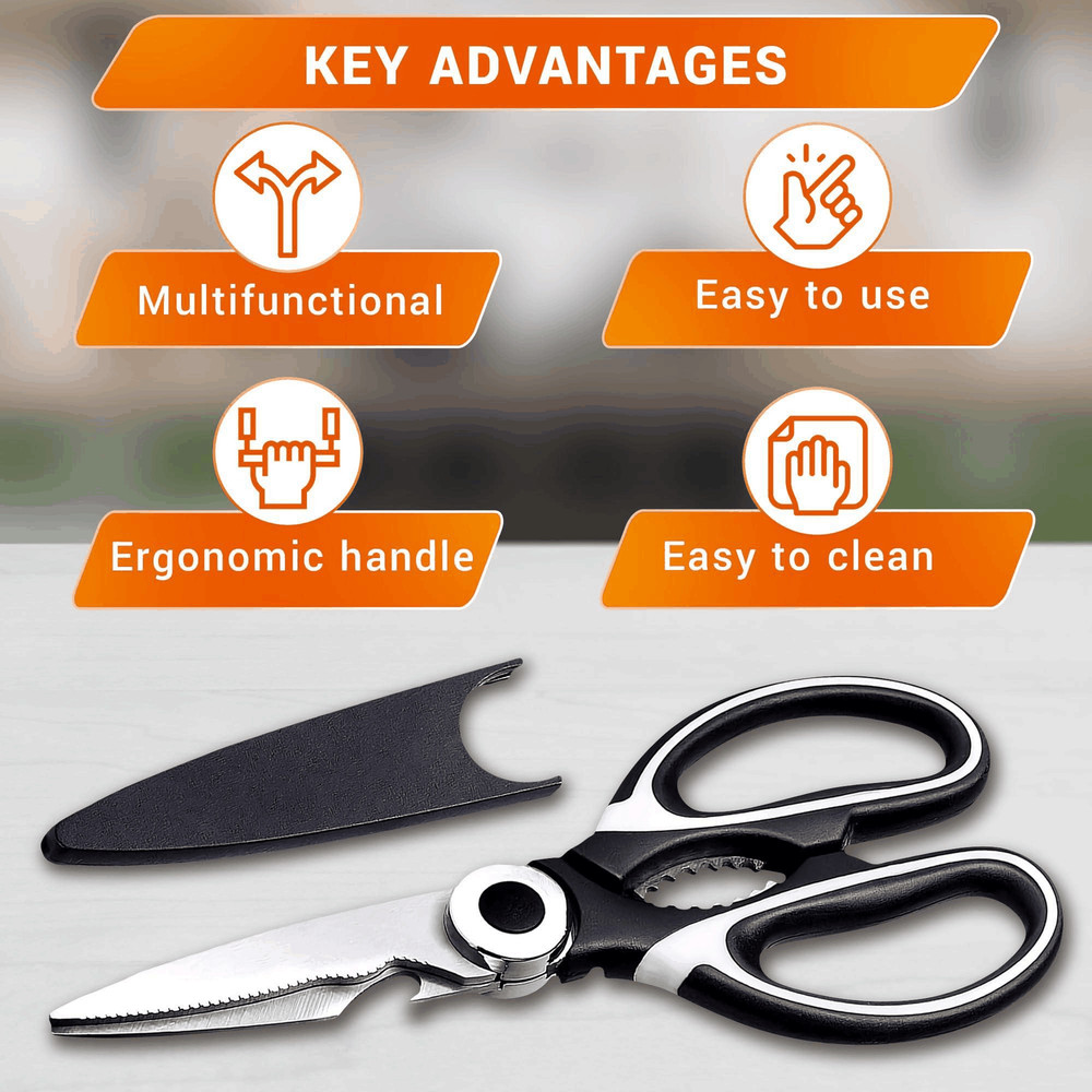 Kitchen Scissors All Purpose Heavy Duty – Multifunctional Kitchen Shears for