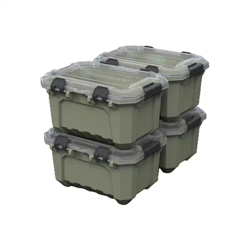 5-Gal. Professional Heavy Duty Waterproof Stackable Plastic Storage Container wi