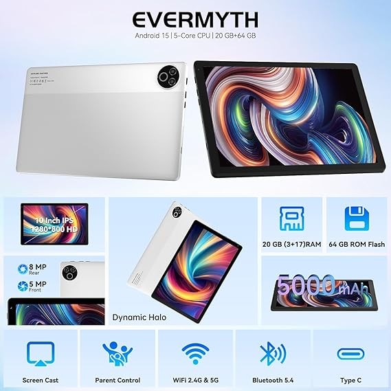 10.1 inch Android 14 Tablet 20+64GB Touchscreen Hexa-core Processor Wi-Fi IPS