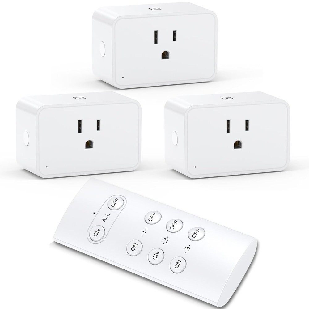 3 Pack Wireless Electrical Outlets with Remote Control, 15A, 100FT Range