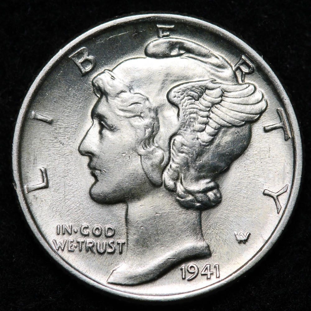1941 Mercury Silver Dime BU *UNCIRCULATED* MS E273 WADS