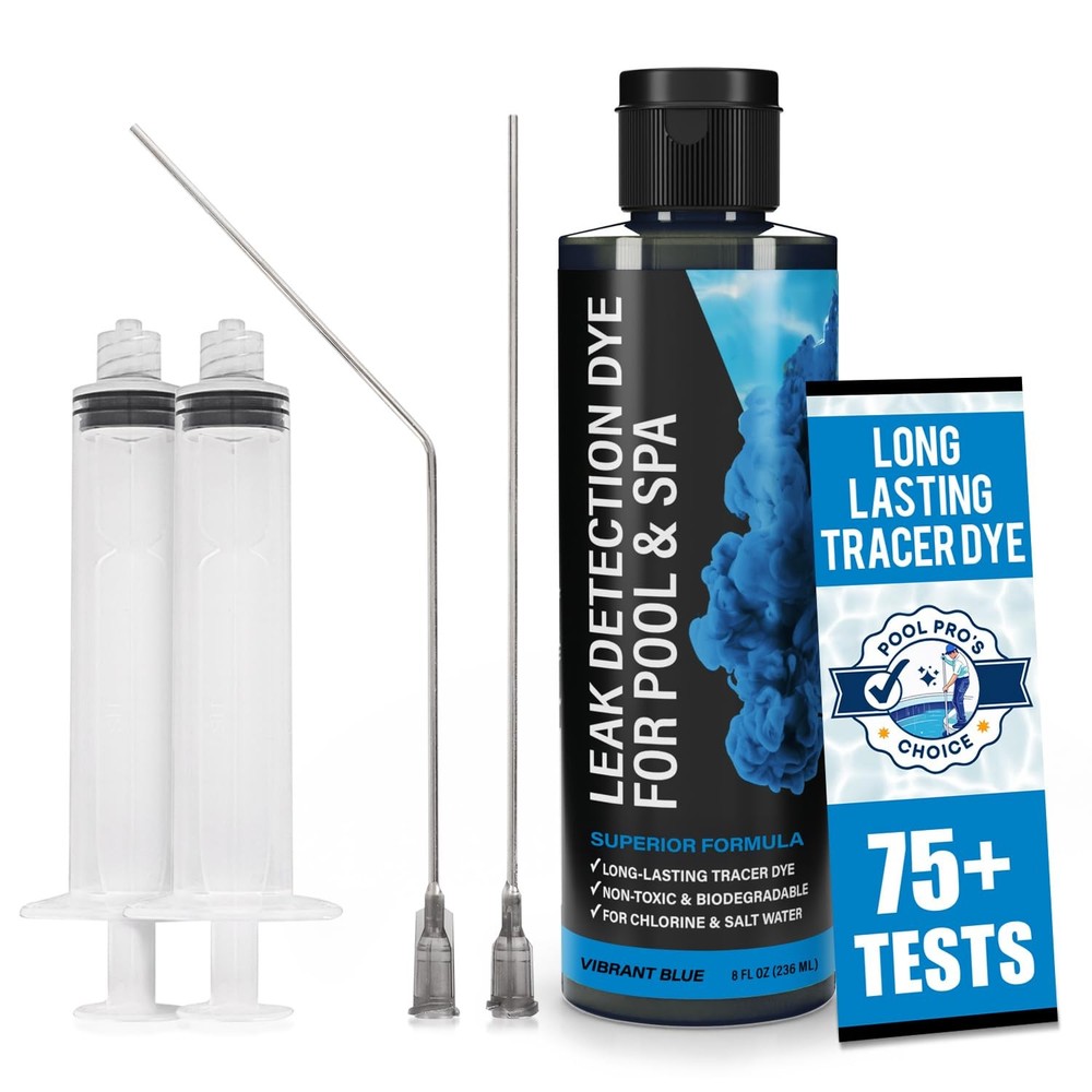 Escentile Pool Leak Detection Dye Kit - with 2 Precision Vibrant Blue