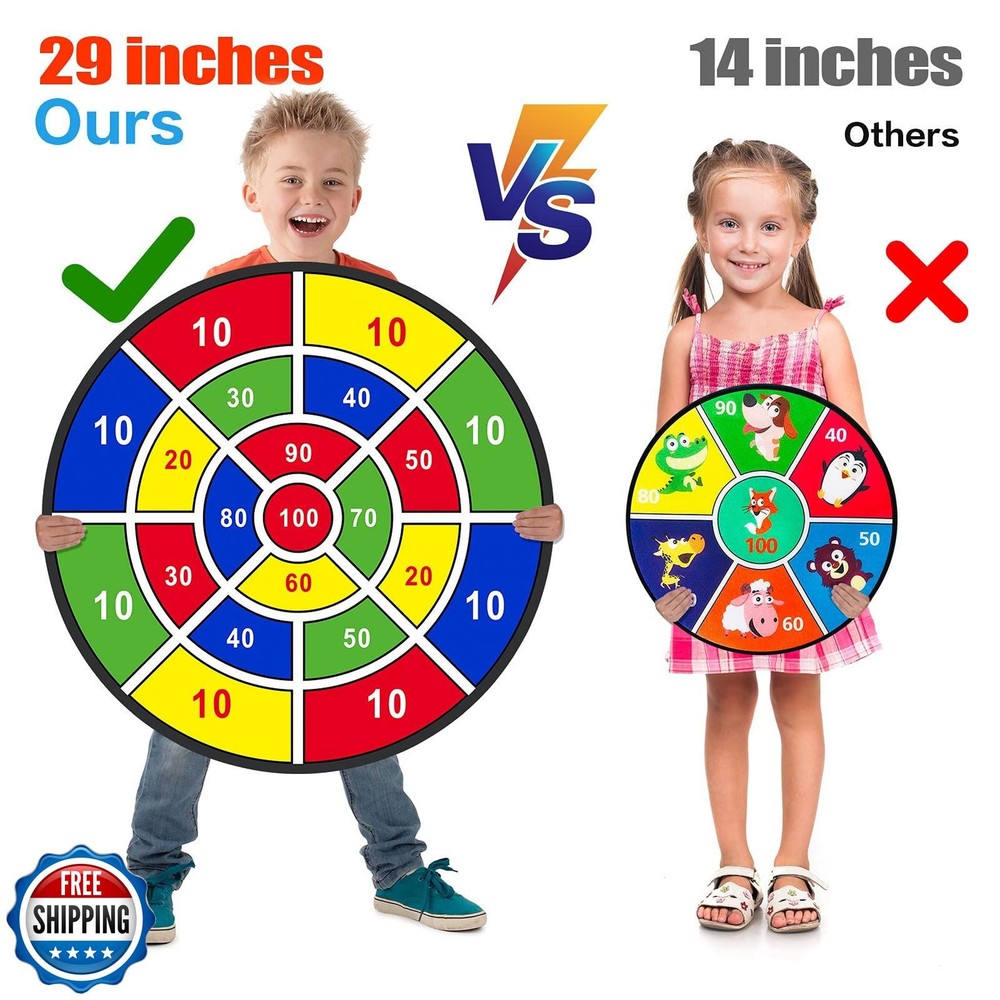 BooTaa 2 Pack 29" Large Dart Board Game Set with 20 Sticky Balls,
