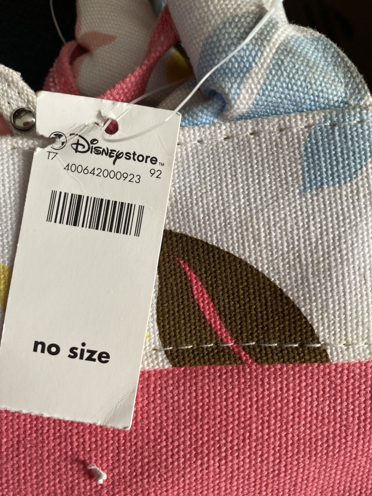 DISNEY Girls Minnie Canvas Beach Tote/bag Hot Pink 14” x 11” Pockets (Set of 2)