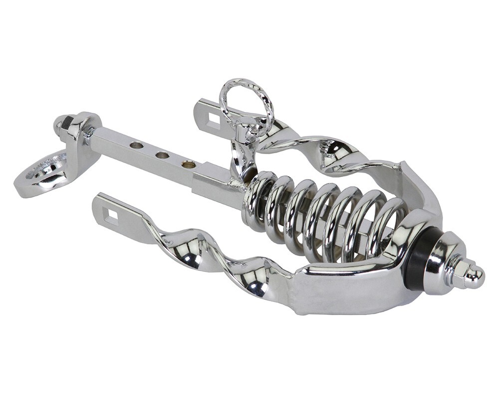SPRING FORK SLAMMER W/FLAT TWISTED EXTENDED CROWN CHROME