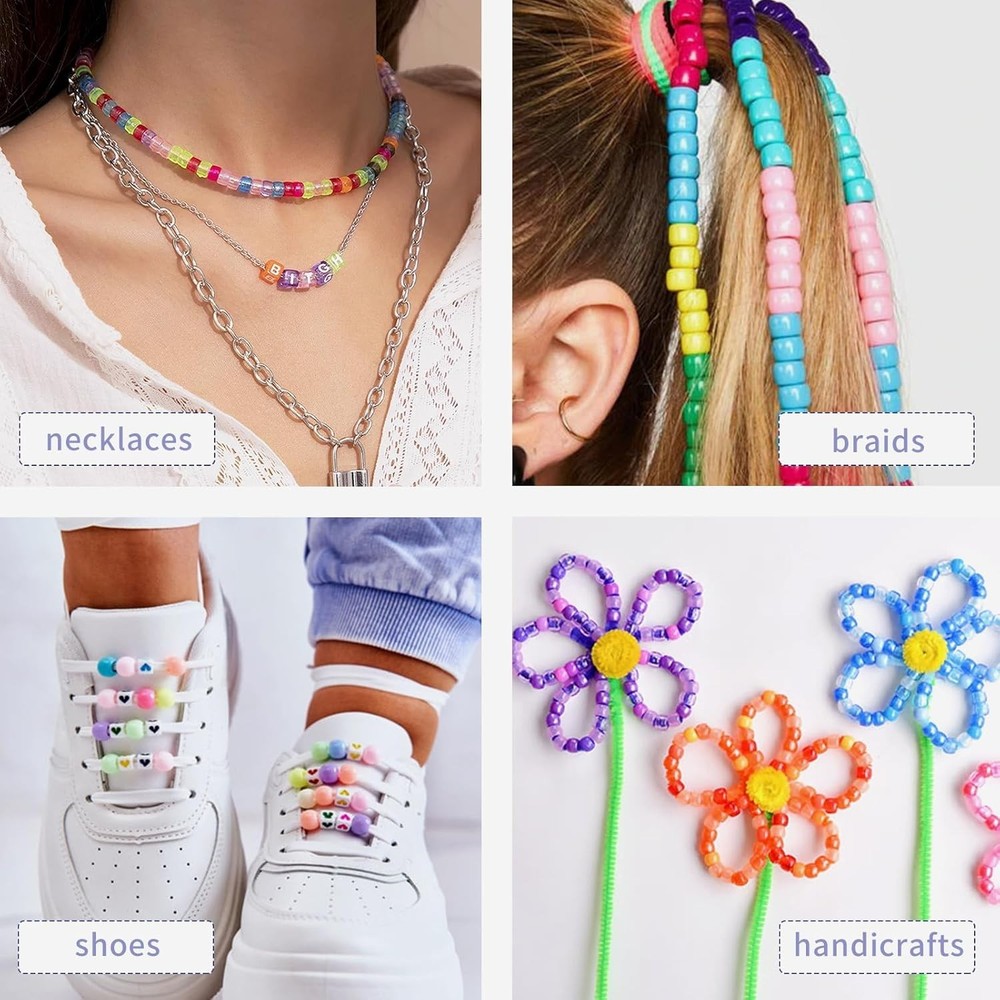 Craft Bracelet Kit - 4900pcs Beads & Elastic Strings