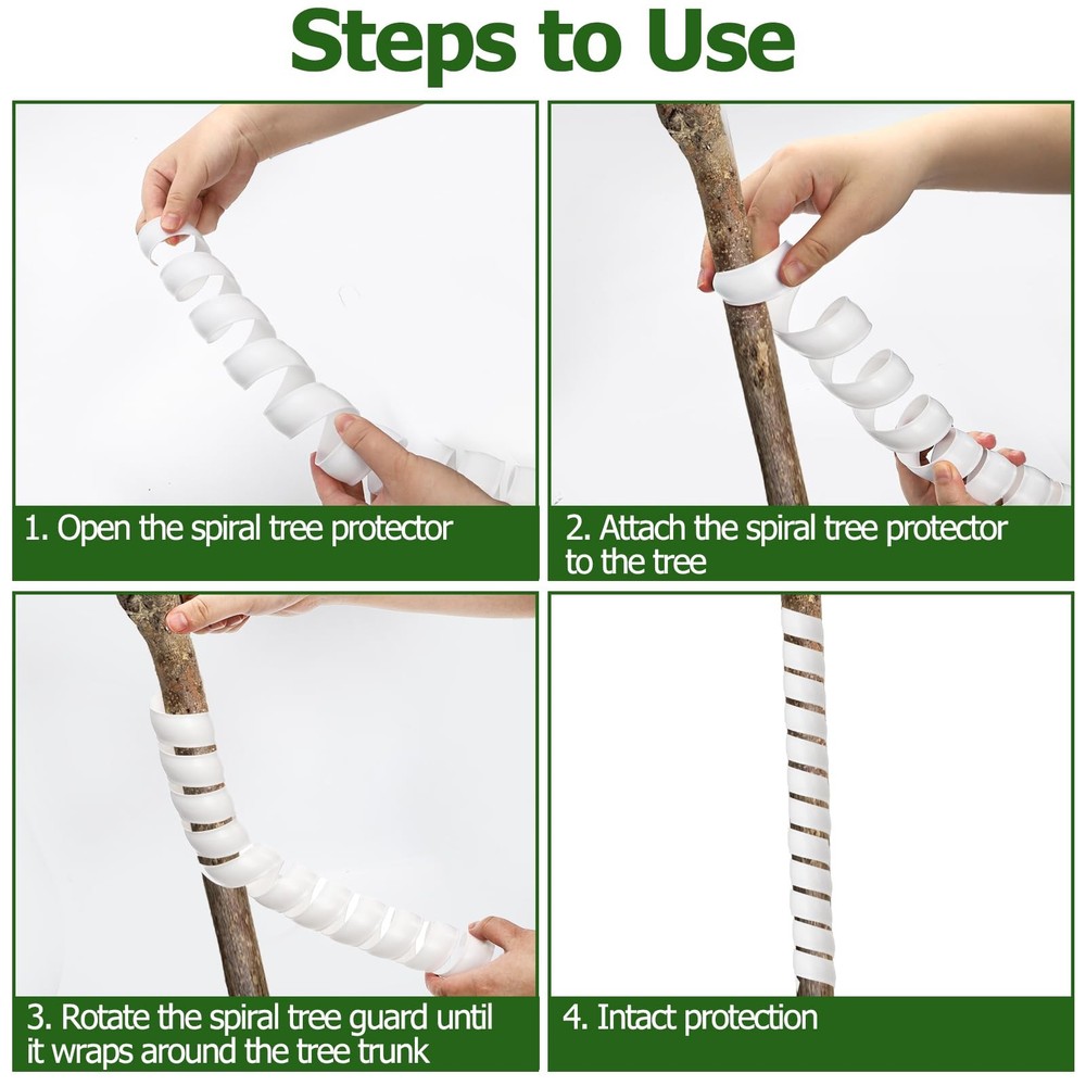 10 Pack Plastic Spiral Tree Trunk Protector Tree Bark Protector Tube Wrap