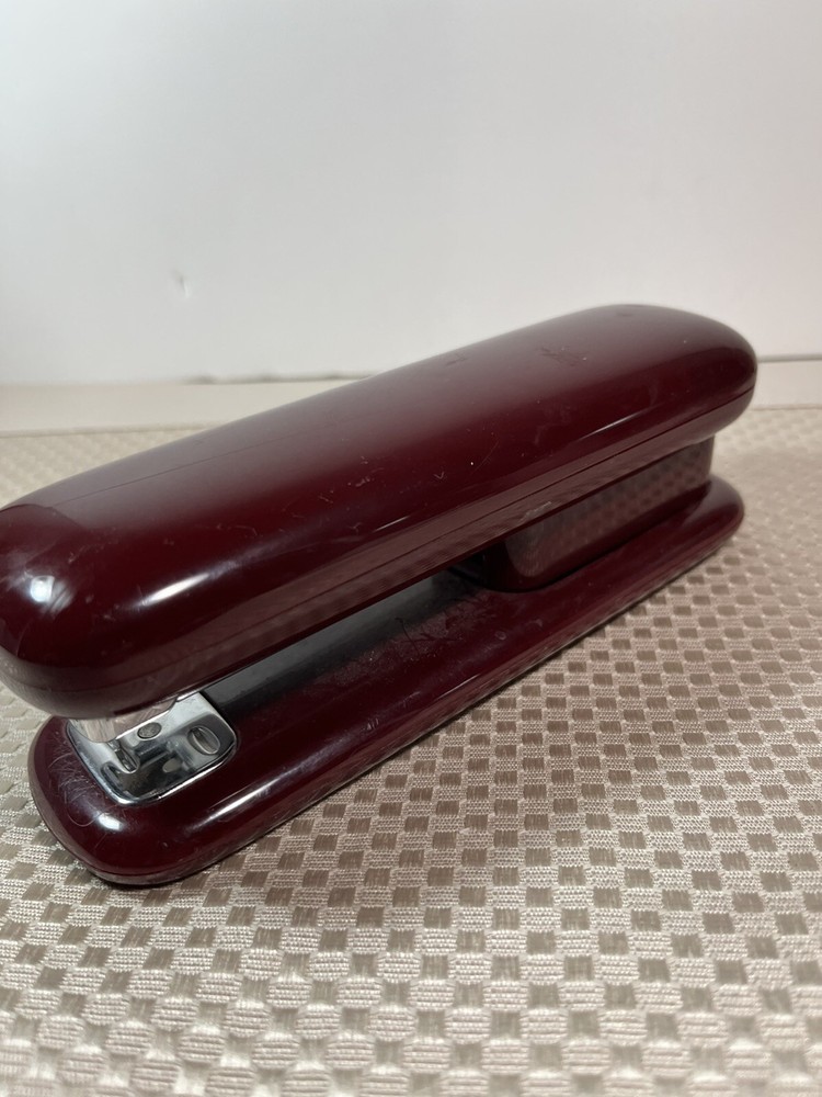 Vintage Eldon Office Products Stapler Maroon Burgundy Desktop Plastic Work Home