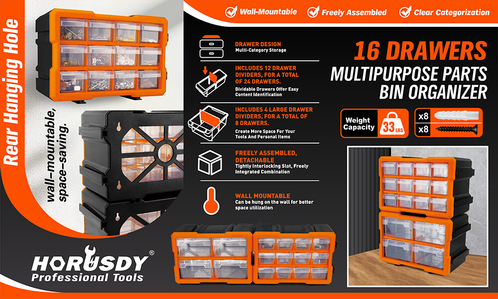 5/16/21 Drawers Storage Cabinet Tool Box Bin Chest Case Parts Organizer Divider