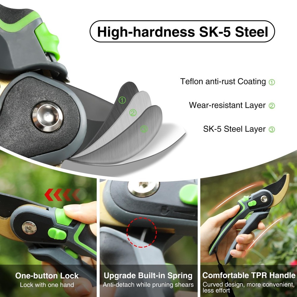 Lineslife Extendable Tree Pruner,Pole Pruner Pruning Shear, Telescopic Long H...