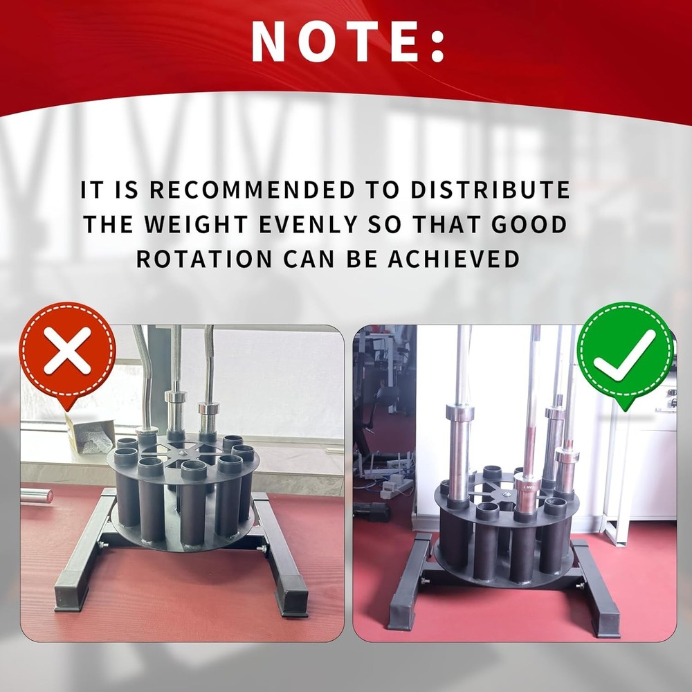Huaban Vertical Rotating Barbell Storage Rack 10 Bar Capacity
