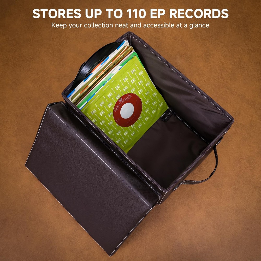 7Inch Vinyl Record Storage Box 2Pack – Holds 120 LPs, Stackable Organizer
