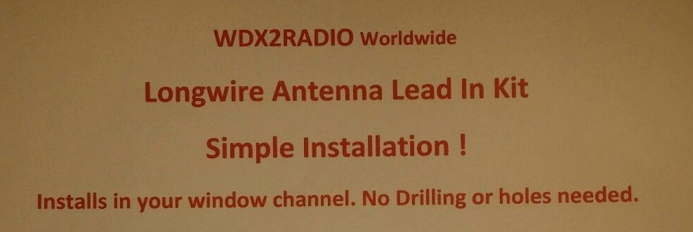 WDX2RADIO "Viper" 8" Shortwave SWL Antenna Wire Window Channel Lead In Snake