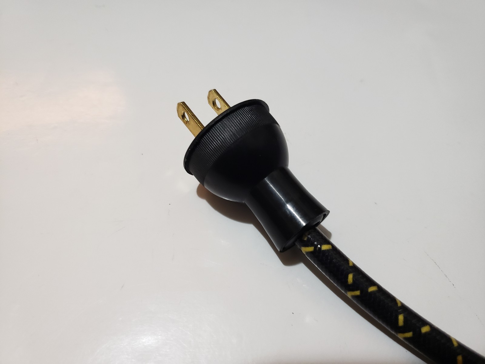 Round Vintage Antique Style BLACK  Electrical Plug for Lamp Cord Fan Steampunk