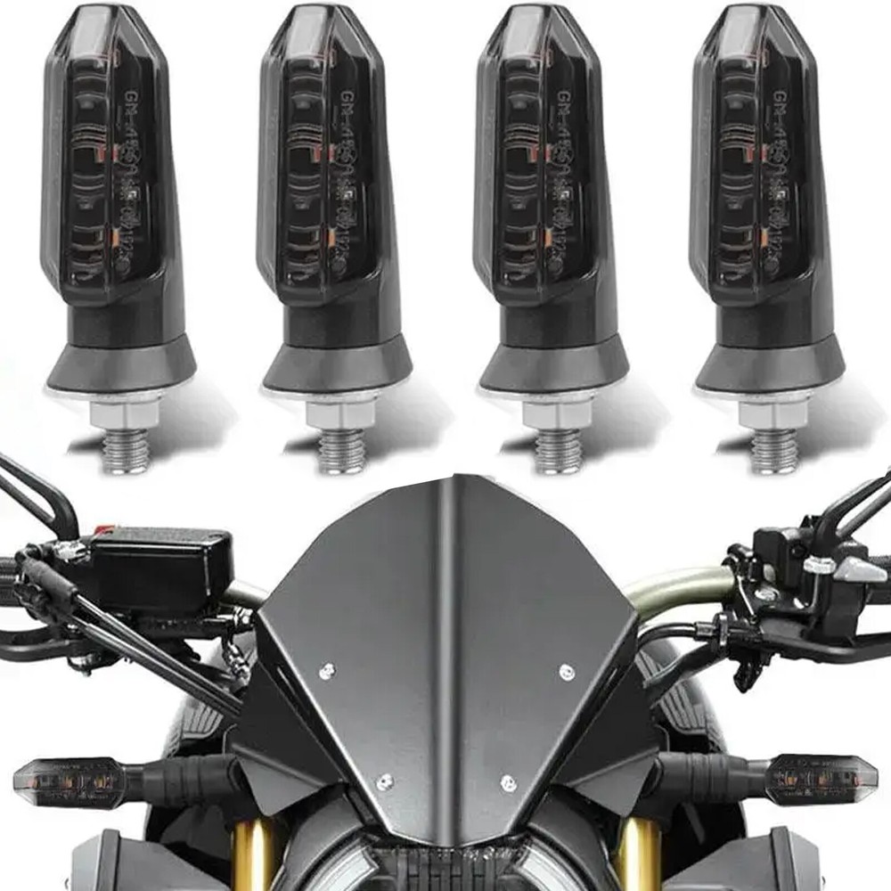 4PC Motorcycle Led Turn Signal Indicator Blinker Amber Light Universal Durable