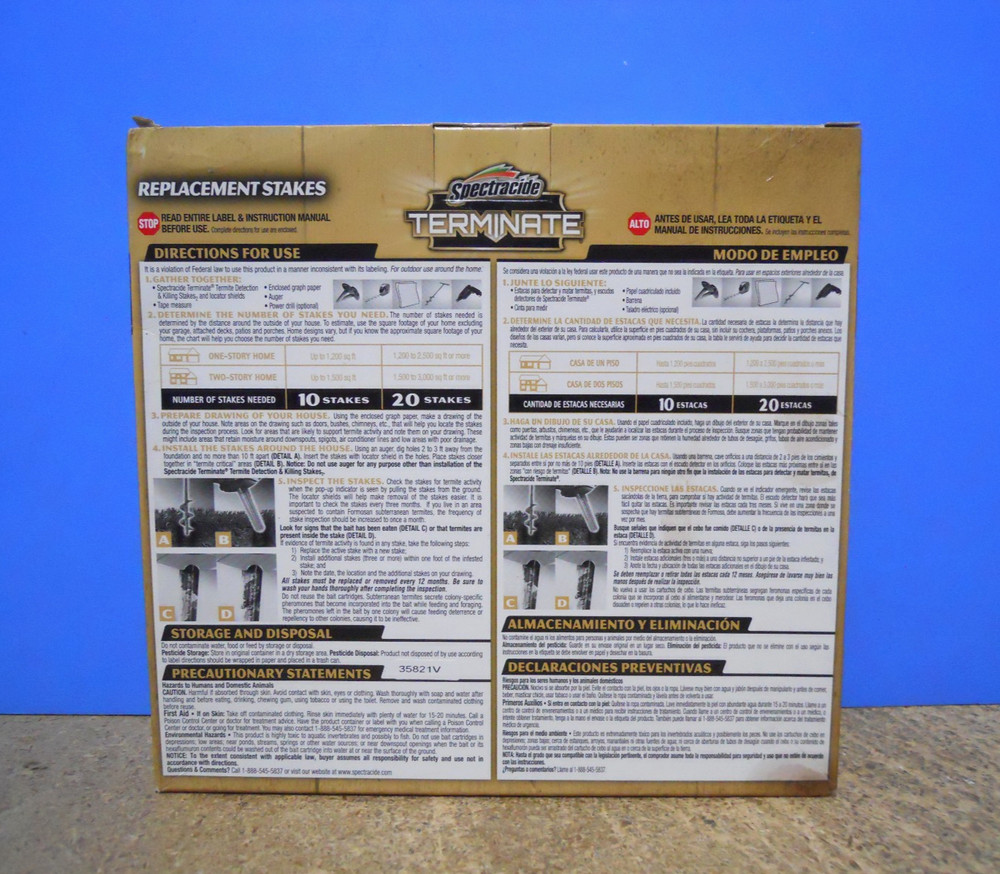 Spectracide Terminate Termite Detection & Killing Replacement Stakes 5 Count New