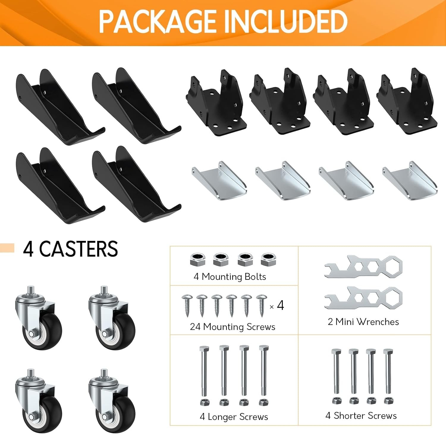 4 Pack Workbench Caster Kit Capacity Heavy Duty Retractable Casters Wheels